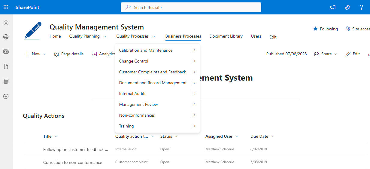 QikSolve ISO 9001 QMS Screenshot QMS Screenshot